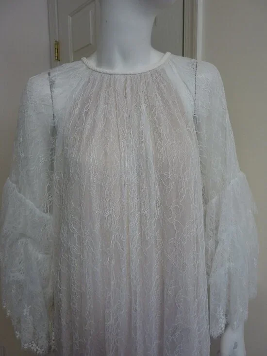 Alice & Olivia Delia Lace Ruffled Tunic Minidress - Picture 12 of 15